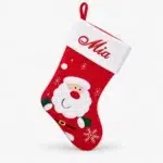 Röd strumpa med fin tomte, 45 cm