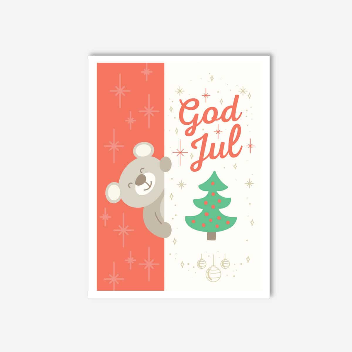 Gratulationskort - God jul