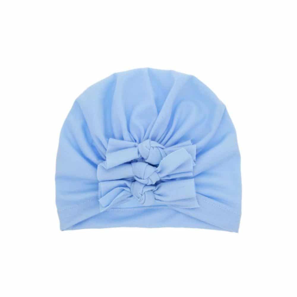 ljusblå turban baby