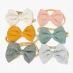 Pannband rosett baby Nordic rainbow