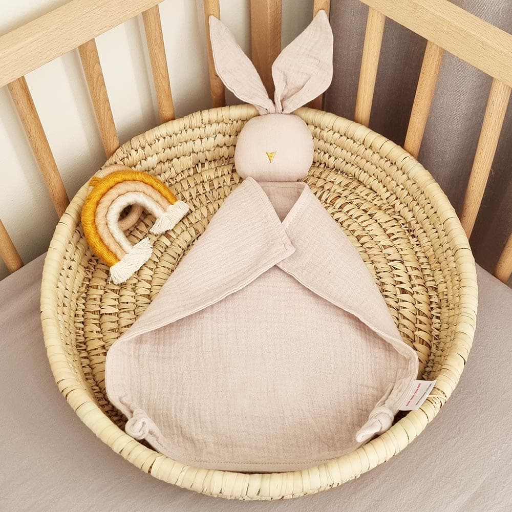 Snuttefilt med namn kanin - Nordic Rainbow - Beige