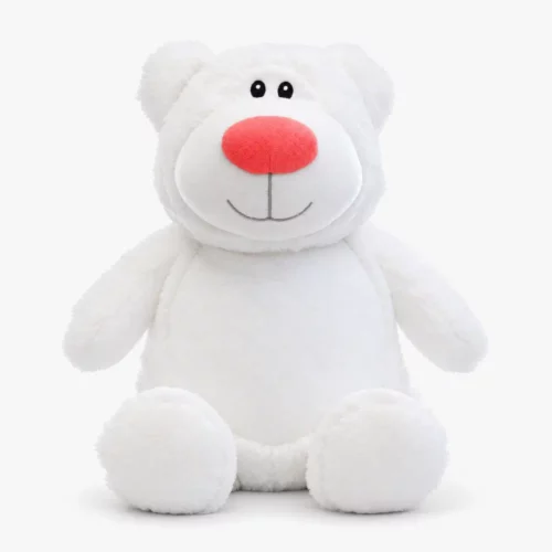 Vit nalle med röd nos