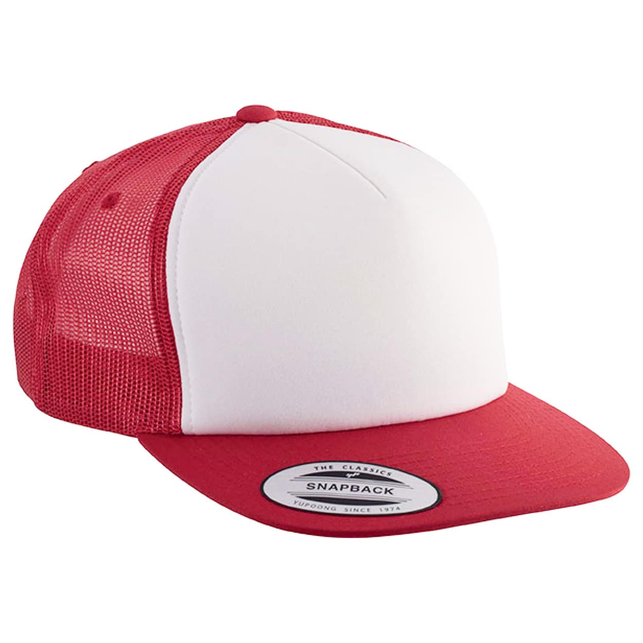 Trucker Keps Classic - Design med egen brodyr - Snapback YP - Röd/Vit