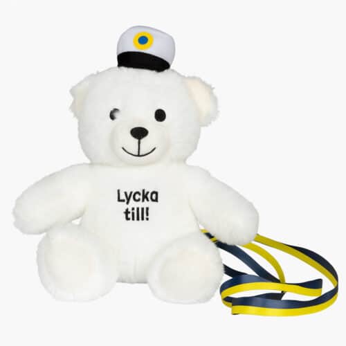 Studentnalle med text lycka till