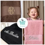 Presentförpackning för personlig handduk med broderat namn
