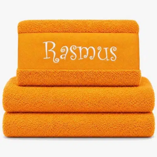 Personalized Towel in orange color with name
