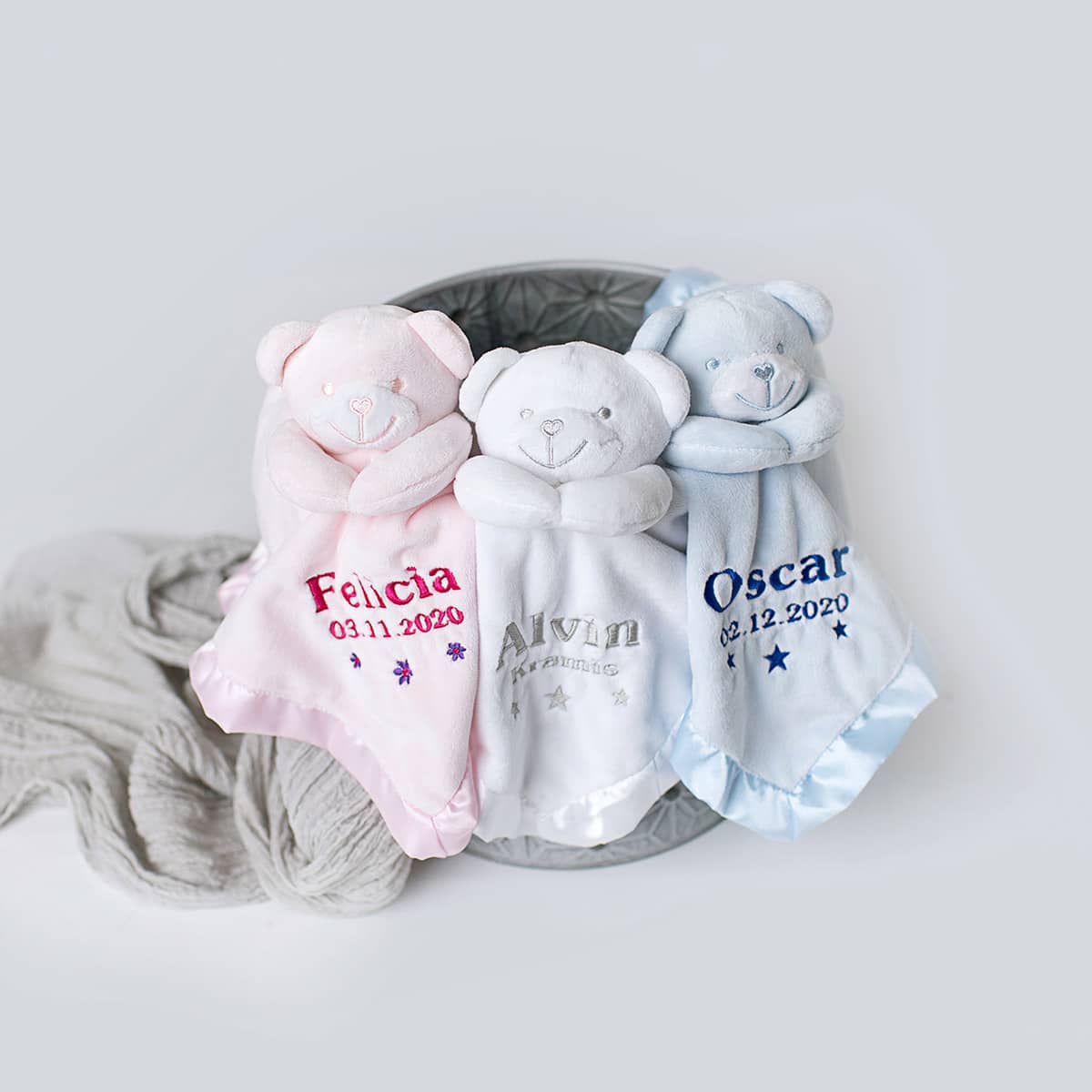 Snuttefilt med namn broderat - Softy